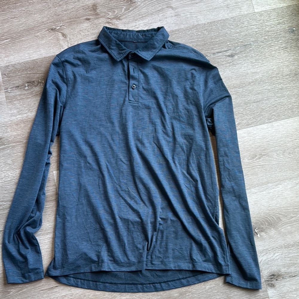 Men's Lululemon Blue Long Sleeve Evolution Polo